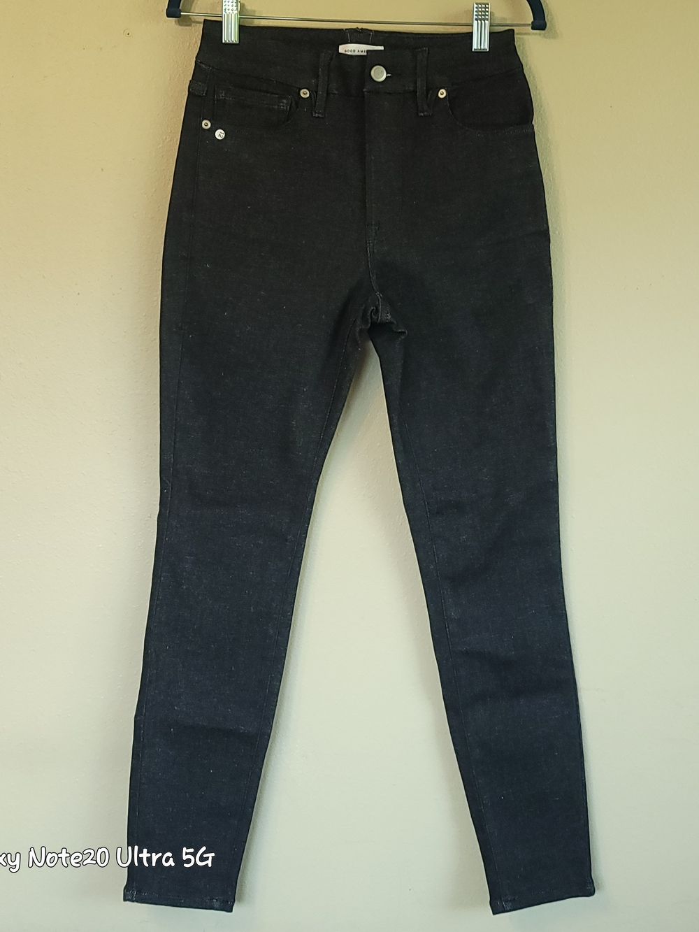 Good American Always Fits GoodLegs Skinny Jeans MarbledBlack Blue01 Sz 6-12 NWOT